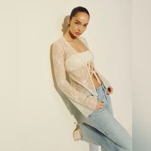 Reformation Kristen Knit Top Ivory - Size M